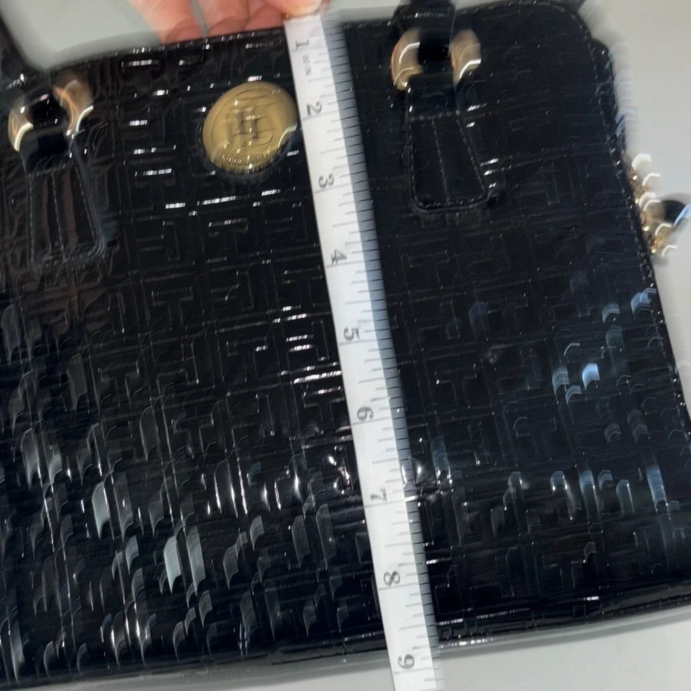 Tommy Hilfiger Black Embossed Satchel